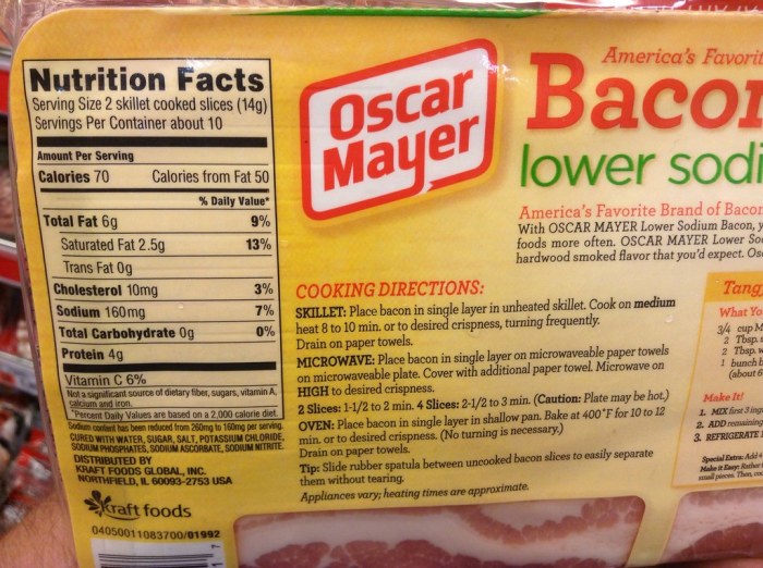 Bacon up nutrition facts