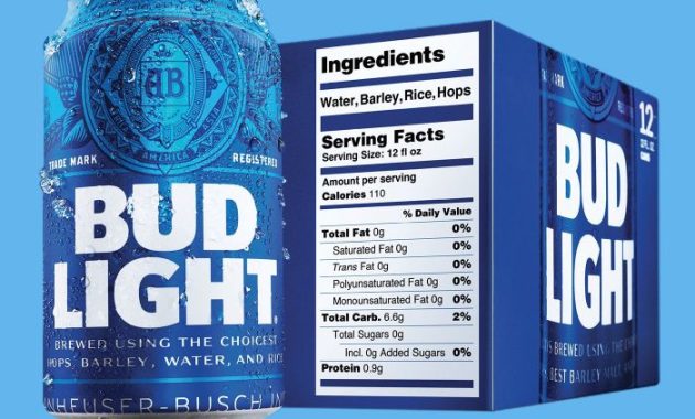 12 oz Bud Light Nutrition Facts