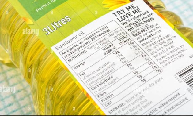 Nutrition Facts of Sunflower Oil A Comprehensive Guide